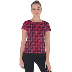 Fabric Pattern Desktop Textile Short Sleeve Sports Top  by Nexatart