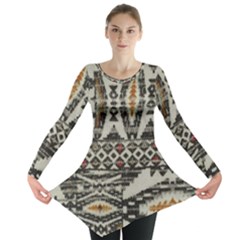 Fabric Textile Abstract Pattern Long Sleeve Tunic  by Nexatart