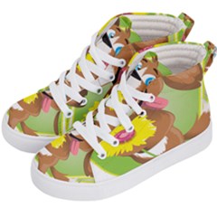 Dog Character Animal Flower Cute Kid s Hi-top Skate Sneakers by Sapixe