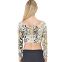 Retro seamless black and gold design Long Sleeve Crop Top View2