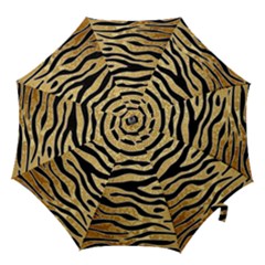 Golden Vector Embossed Golden Black Zebra Stripes Hook Handle Umbrellas (large) by flipstylezfashionsLLC