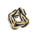 Golden vector embossed golden black zebra stripes Velvet Scrunchie View1