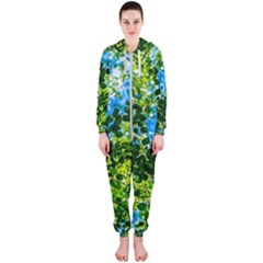 Forest   Strain Towards The Light Hooded Jumpsuit (ladies)  by FunnyCow