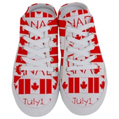 Canada Day Maple Leaf Canadian Flag Pattern Typography  Half Slippers by yoursparklingshop