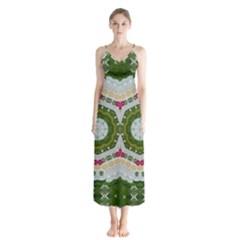 Fantasy Jasmine Paradise Love Mandala Button Up Chiffon Maxi Dress by pepitasart