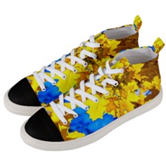 Yellow Maple Leaves Men s Mid-top Canvas Sneakers by FunnyCow