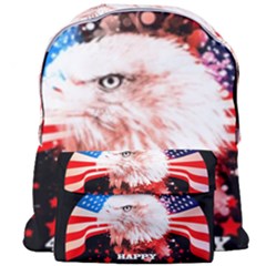 Independence Day, Eagle With Usa Flag Giant Full Print Backpack by FantasyWorld7