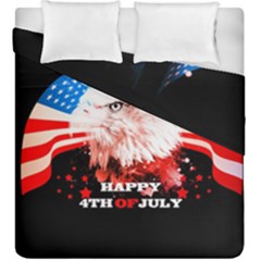 Independence Day, Eagle With Usa Flag Duvet Cover Double Side (king Size) by FantasyWorld7