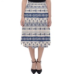 Native American Ornaments Watercolor Pattern Blue Folding Skater Skirt by EDDArt