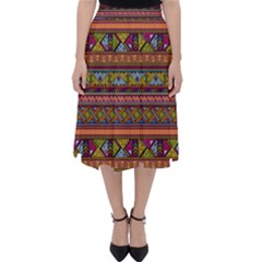 Traditional Africa Border Wallpaper Pattern Colored 2 Folding Skater Skirt by EDDArt