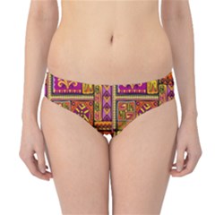 Traditional Africa Border Wallpaper Pattern Colored 3 Hipster Bikini Bottoms by EDDArt