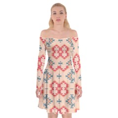 Tribal Shapes                                 Off Shoulder Skater Dress by LalyLauraFLM