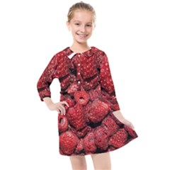 Red Raspberries Kids  Quarter Sleeve Shirt Dress by FunnyCow