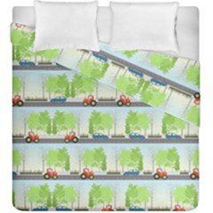 Cars And Trees Pattern Duvet Cover Double Side (king Size) by linceazul