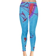 Hearts And Blue Inside Out Leggings by snowwhitegirl