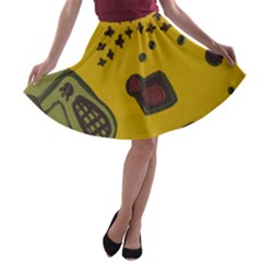 Hairdryer Easter Egg A-line Skater Skirt by snowwhitegirl