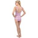 Hearts Butterflies Pink 1200 Cross Front Low Back Swimsuit View2