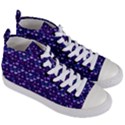 Hearts Butterflies Blue Women s Mid-Top Canvas Sneakers View3