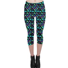 Hearts Butterflies Black Capri Leggings  by snowwhitegirl