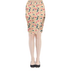 Heart Cherries Cream Midi Wrap Pencil Skirt by snowwhitegirl