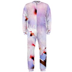 Pink Sakura Purple Background Onepiece Jumpsuit (men)  by FunnyCow