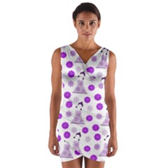 Lilac Dress On White Wrap Front Bodycon Dress by snowwhitegirl