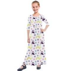 Music Stars Kids  Quarter Sleeve Maxi Dress by snowwhitegirl