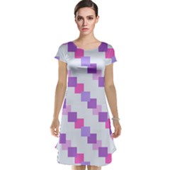 Geometric Squares Cap Sleeve Nightdress by snowwhitegirl