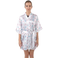 Pink Hats Quarter Sleeve Kimono Robe by snowwhitegirl