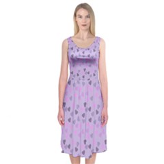 Heart Drops Violet Midi Sleeveless Dress by snowwhitegirl