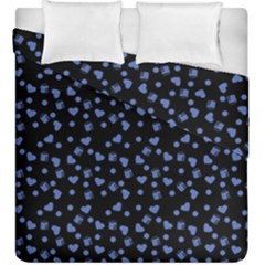 Blue Hearts Duvet Cover Double Side (king Size) by snowwhitegirl