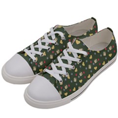 Green Milk Hearts Women s Low Top Canvas Sneakers by snowwhitegirl