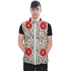 Papanese Floral Red Men s Puffer Vest by snowwhitegirl