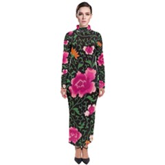 Pink Japan Floral Turtleneck Maxi Dress by snowwhitegirl