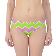 Zigzag Chevron Pattern Green Pink Hipster Bikini Bottoms by snowwhitegirl