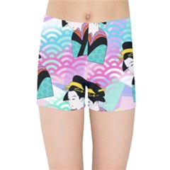 Japanese Abstract Kids Sports Shorts by snowwhitegirl