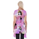 Japanese Abstract Pink Short Sleeve Side Drop Tunic View2