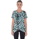 Teal Abstract Swirl Drops Cut Out Side Drop Tee View1