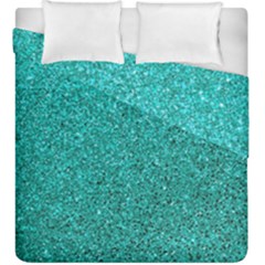 Aqua Glitter Duvet Cover Double Side (king Size) by snowwhitegirl