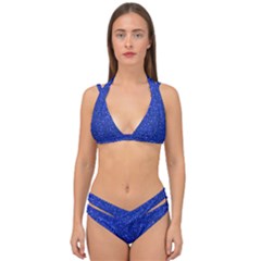 Blue Glitter Double Strap Halter Bikini Set by snowwhitegirl