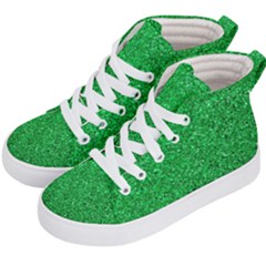 Green Glitter Kid s Hi-top Skate Sneakers by snowwhitegirl