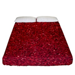 Red  Glitter Fitted Sheet (king Size) by snowwhitegirl