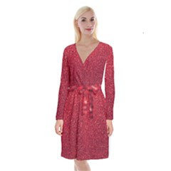 Red  Glitter Long Sleeve Velvet Front Wrap Dress by snowwhitegirl