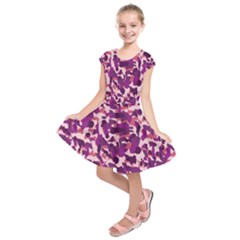 Pink Camo Kids  Short Sleeve Dress by snowwhitegirl