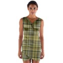 Yellow Plaid Wrap Front Bodycon Dress View1