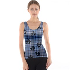 Blue  Plaid Anarchy Tank Top by snowwhitegirl