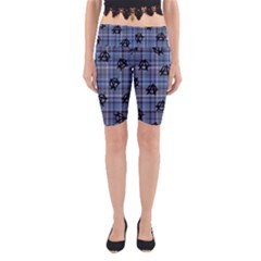 Blue  Plaid Anarchy Yoga Cropped Leggings by snowwhitegirl