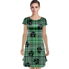 Green  Plaid Anarchy Cap Sleeve Nightdress by snowwhitegirl