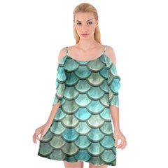 Aqua Mermaid Scale Cutout Spaghetti Strap Chiffon Dress by snowwhitegirl