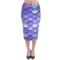 Blue Purple Mermaid Scale Velvet Midi Pencil Skirt View1